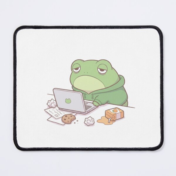 Item preview, Tired Frog Working On Laptop Cute Kawaii Office Worker Art designed and sold by CreatedbyKandJ.
