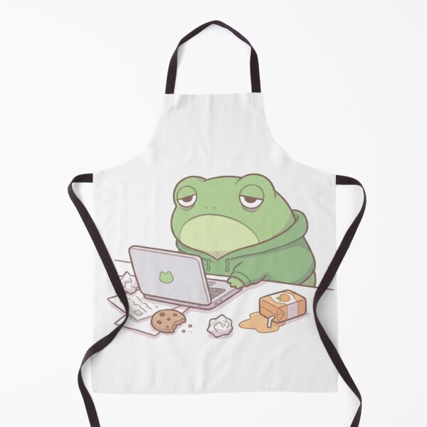 Item preview, Tired Frog Working On Laptop Cute Kawaii Office Worker Art designed and sold by CreatedbyKandJ.