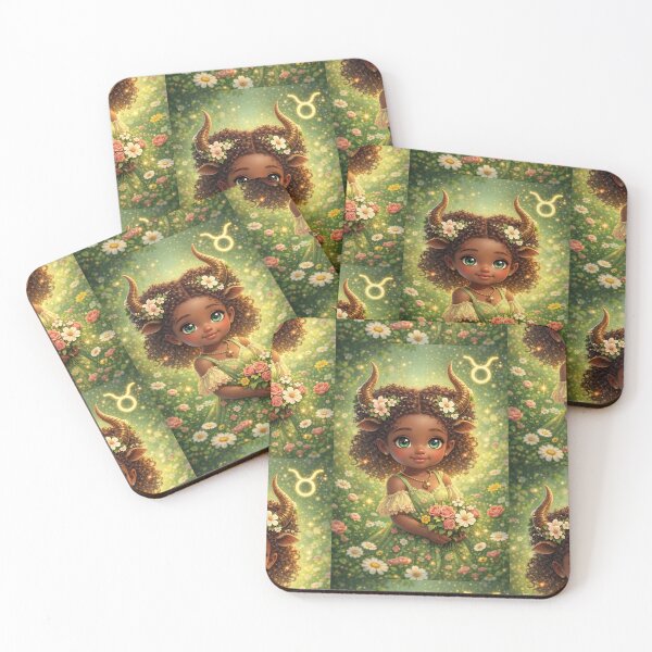 Item preview, Lil Taurus Zodiac Kid ♉ Cute Black Zodiac Earth Sign Art designed and sold by Bonitivity Zodiacs.