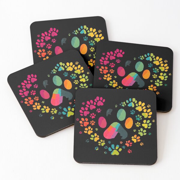 Item preview, Heart Paw Print Rainbow Collage Pet Lover Gift designed and sold by OlyvieArt.