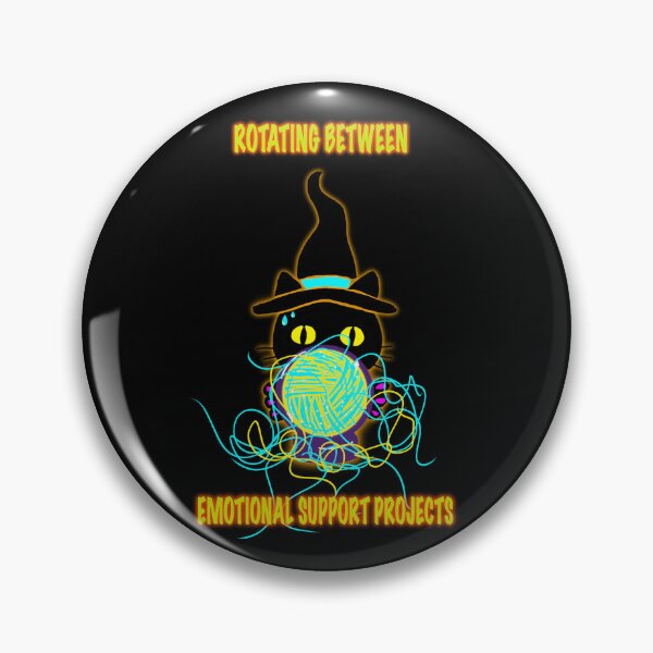 Item preview, Rotating Between Emotional Support Projects – Funny Crochet & Knitting Witch Cat Shirt designed and sold by ArtyWares.