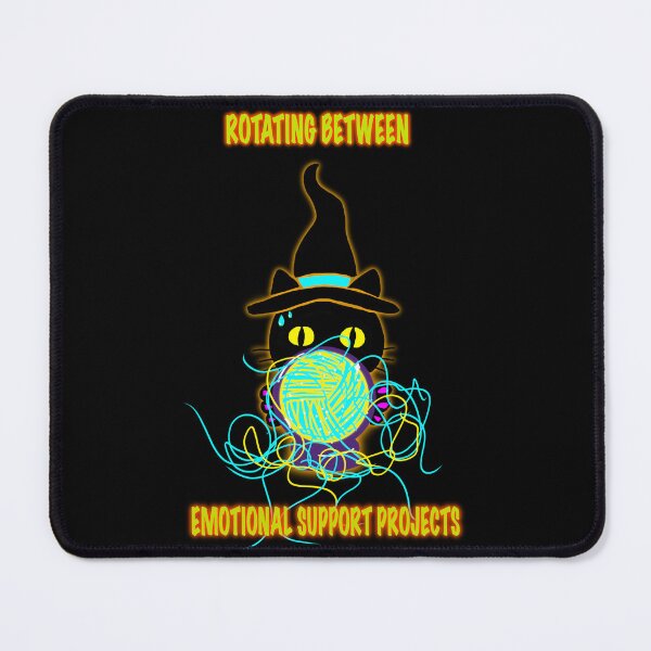 Item preview, Rotating Between Emotional Support Projects – Funny Crochet & Knitting Witch Cat Shirt designed and sold by ArtyWares.