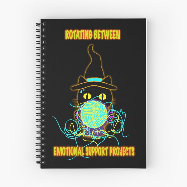 Item preview, Rotating Between Emotional Support Projects – Funny Crochet & Knitting Witch Cat Shirt designed and sold by ArtyWares.