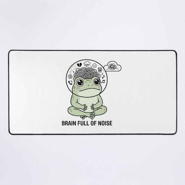 Item preview, Brain Full Of Noise – Overthinking Anxiety Frog Sticker designed and sold by Elviqus Shop.