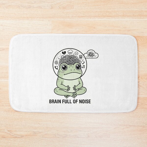 Item preview, Brain Full Of Noise – Overthinking Anxiety Frog Sticker designed and sold by Elviqus Shop.