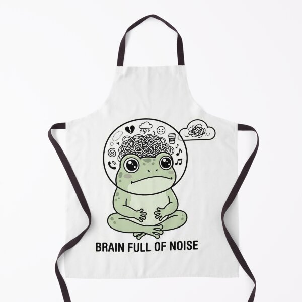 Item preview, Brain Full Of Noise – Overthinking Anxiety Frog Sticker designed and sold by Elviqus Shop.