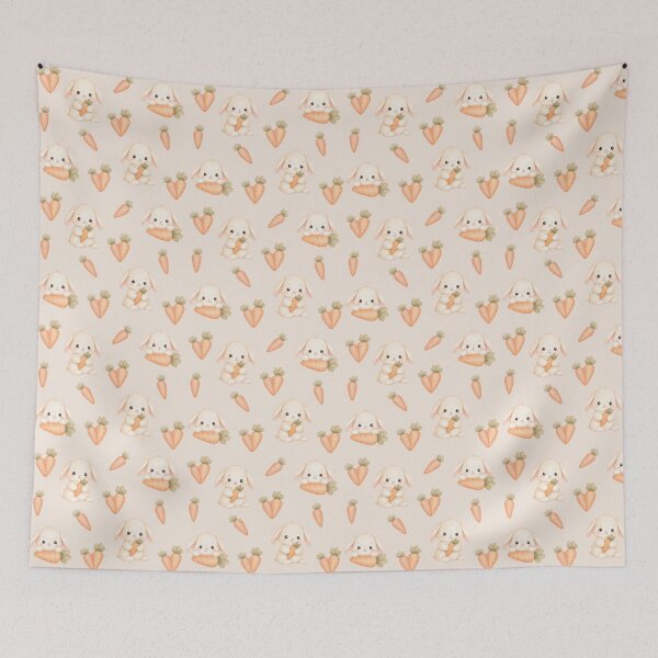 Item preview, Bunny and Carrot Cottagecore Pattern designed and sold by Aoei08.