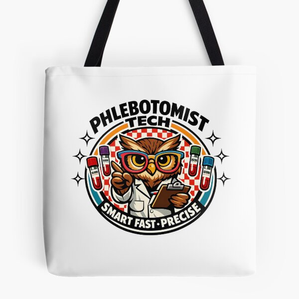 Item preview, Cool Retro Owl Phlebotomist Tech Sunglasses Checkered Badge | Smart Fast Precise | Phlebotomists Recognition Week & Lab Week designed and sold by ClinicalHubs.