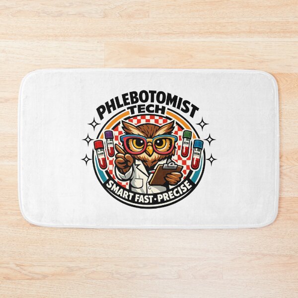 Item preview, Cool Retro Owl Phlebotomist Tech Sunglasses Checkered Badge | Smart Fast Precise | Phlebotomists Recognition Week & Lab Week designed and sold by ClinicalHubs.