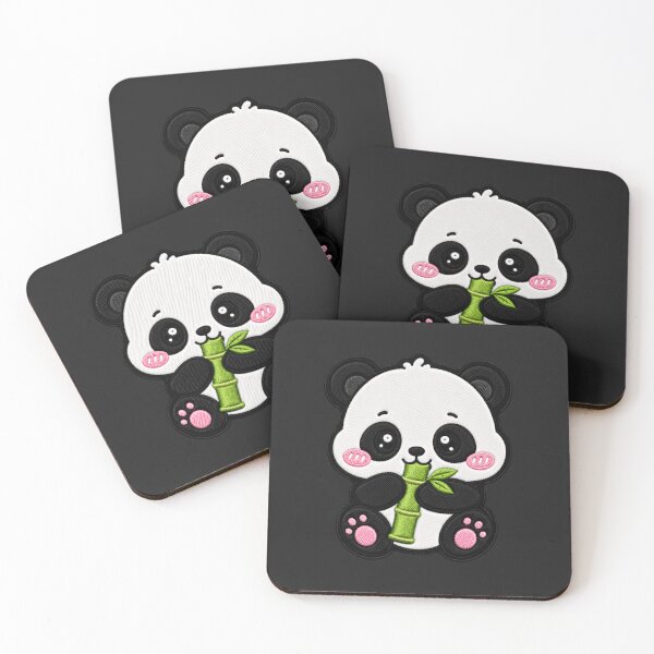Item preview, Kawaii Panda Eating Bamboo Embroidery Patch Cute Chibi designed and sold by ColorSplash123.