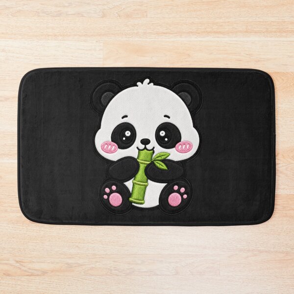 Item preview, Kawaii Panda Eating Bamboo Embroidery Patch Cute Chibi designed and sold by ColorSplash123.