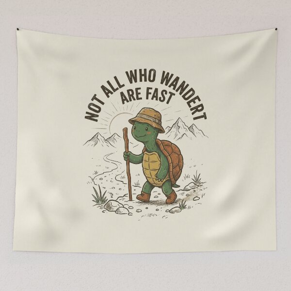 Item preview, Hiking Turtle Slow Wanderer designed and sold by AdyKurniawan.