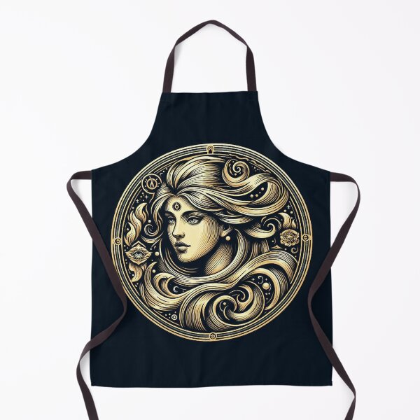 Item preview, Sacred Undine – Celestial Water Goddess, Mystical Gold Line Art designed and sold by Roberta Calabrese.
