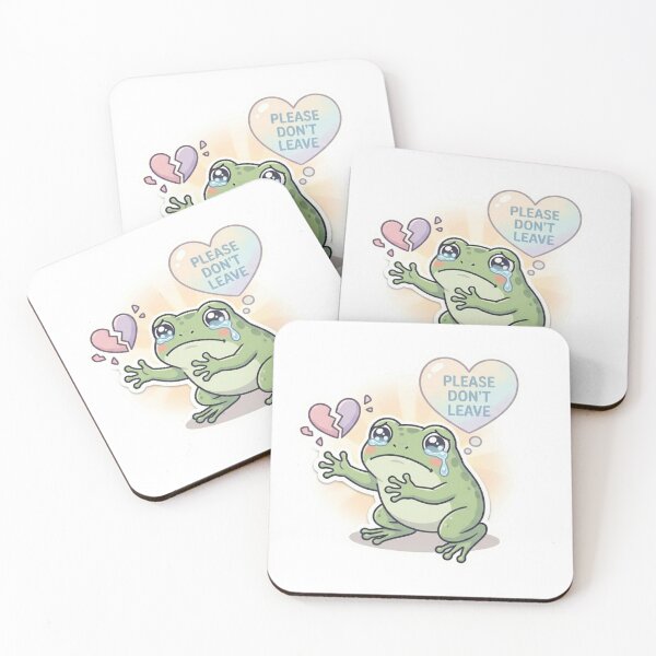 Item preview, Please Don’t Leave – Sad Relationship Frog Sticker designed and sold by Elviqus Shop.