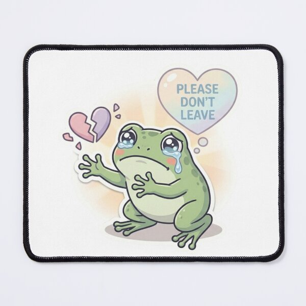 Item preview, Please Don’t Leave – Sad Relationship Frog Sticker designed and sold by Elviqus Shop.