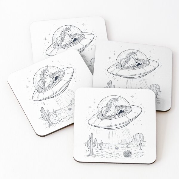 Item preview, Vintage Unicorn Riding UFO Animal Lover designed and sold by DoodleTortle.