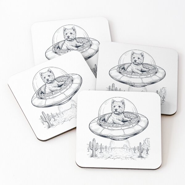 Item preview, Vintage West Highland White Terrier Riding UFO Dog Mom Dad Lover designed and sold by DoodleTortle.