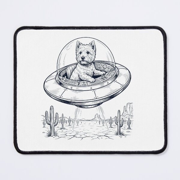 Item preview, Vintage West Highland White Terrier Riding UFO Dog Mom Dad Lover designed and sold by DoodleTortle.