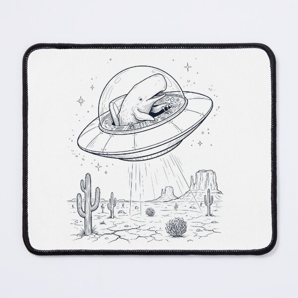 Item preview, Vintage Whale Riding UFO Animal Lover designed and sold by DoodleTortle.