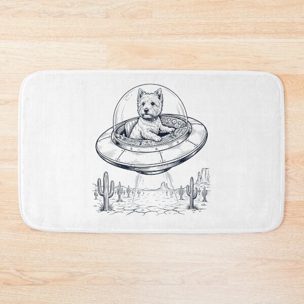 Item preview, Vintage West Highland White Terrier Riding UFO Dog Mom Dad Lover designed and sold by DoodleTortle.