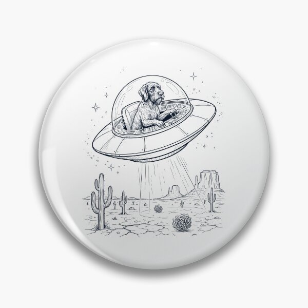 Item preview, Vintage Wirehaired Pointing Griffon Riding UFO Dog Mom Dad Lover designed and sold by DoodleTortle.