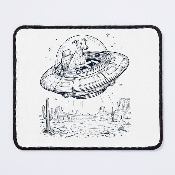 Item preview, Vintage Whippet Riding UFO Dog Mom Dad Lover designed and sold by DoodleTortle.