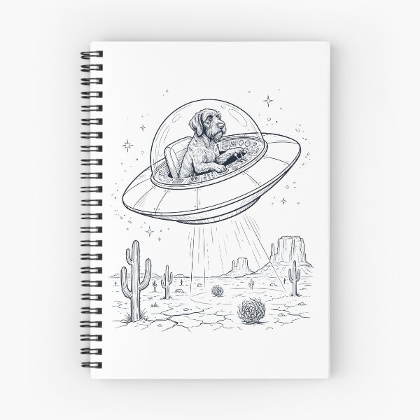 Item preview, Vintage Wirehaired Pointing Griffon Riding UFO Dog Mom Dad Lover designed and sold by DoodleTortle.
