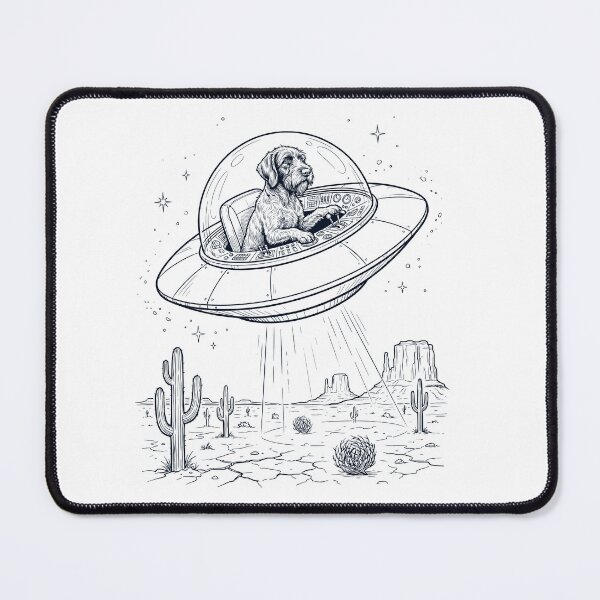 Item preview, Vintage Wirehaired Pointing Griffon Riding UFO Dog Mom Dad Lover designed and sold by DoodleTortle.