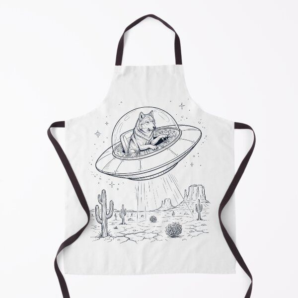 Item preview, Vintage Wolf Riding UFO Animal Lover designed and sold by DoodleTortle.