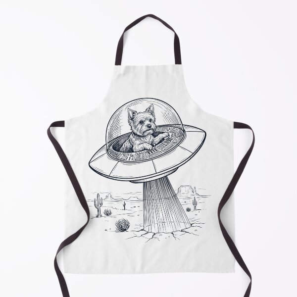 Item preview, Vintage Yorkshire Terrier Riding UFO Dog Mom Dad Lover designed and sold by DoodleTortle.