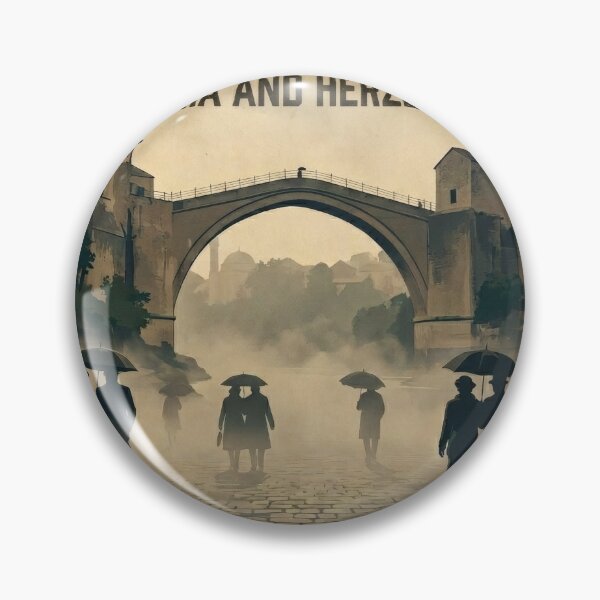 Item preview, Mostar Bridge Vintage Travel Poster | Bosnia and Herzegovina Art designed and sold by Ar0undTheW0rld.