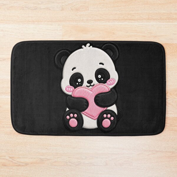 Item preview, Kawaii Panda Hug Heart Embroidery Patch Cute Chibi designed and sold by ColorSplash123.