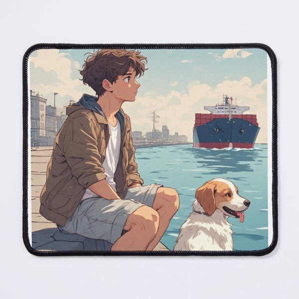 Item preview, The young man and his dog stopped to admire the view. designed and sold by Whose-sweat.