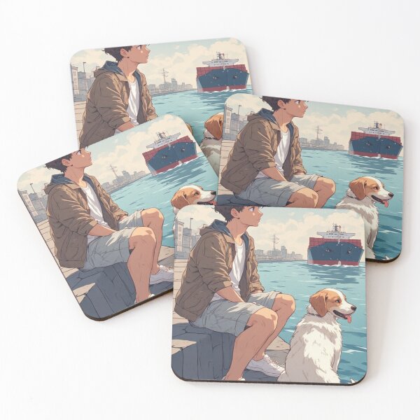 Item preview, The young man and his dog stopped to admire the view. designed and sold by Whose-sweat.