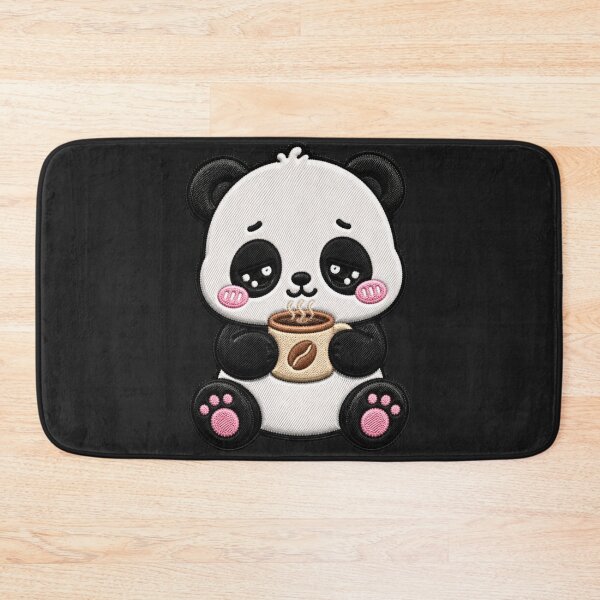 Item preview, Kawaii Panda Coffee Embroidery Patch Cute Chibi designed and sold by ColorSplash123.