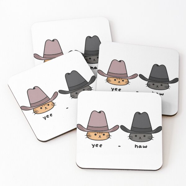 Item preview, Yee Haw Cowboy Cats Cute Funny Kawaii Cat Meme Design designed and sold by SoftPawsAtelier.