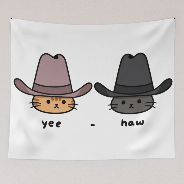Item preview, Yee Haw Cowboy Cats Cute Funny Kawaii Cat Meme Design designed and sold by SoftPawsAtelier.