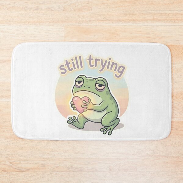Item preview, Still Trying – Cute Healing Sad Frog Sticker designed and sold by Elviqus Shop.
