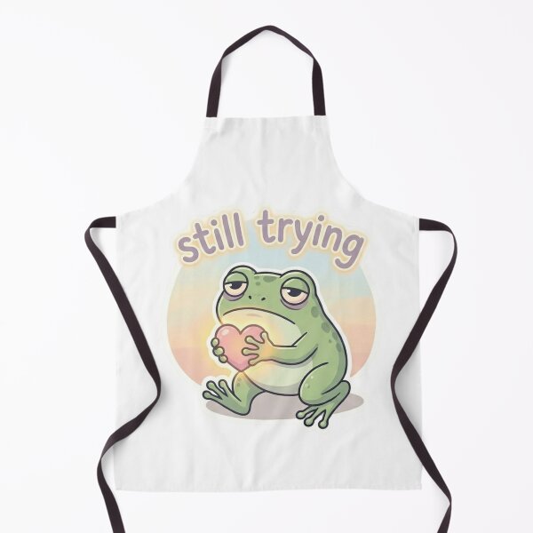 Item preview, Still Trying – Cute Healing Sad Frog Sticker designed and sold by Elviqus Shop.