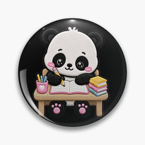 Item preview, Kawaii Studying Panda Embroidery Patch Cute Chibi designed and sold by ColorSplash123.