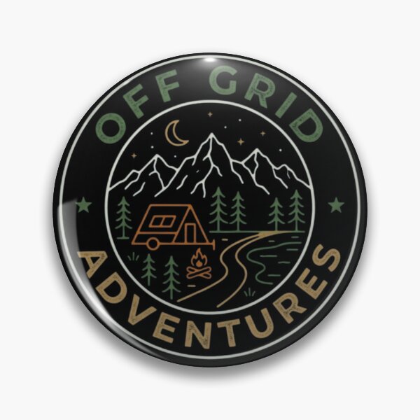 Item preview, Retro Off Grid Adventures Mountain Emblem designed and sold by ProDecor.