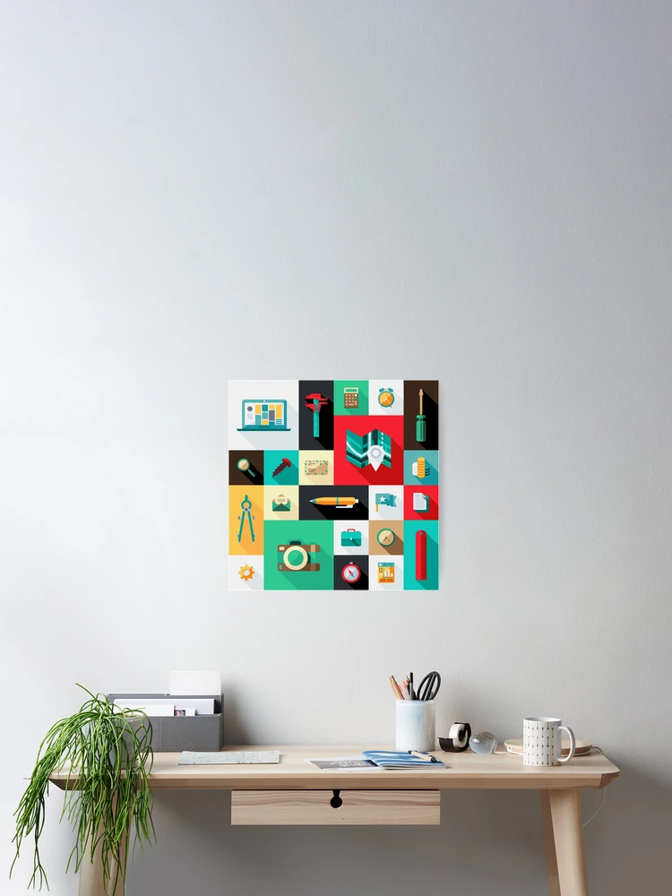 Thumbnail 2 of 3, Poster, Workaholic - Icon Pattern designed and sold by hyperite.