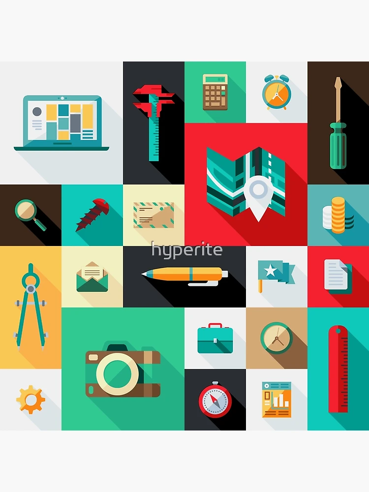 Thumbnail 3 of 3, Poster, Workaholic - Icon Pattern designed and sold by hyperite.