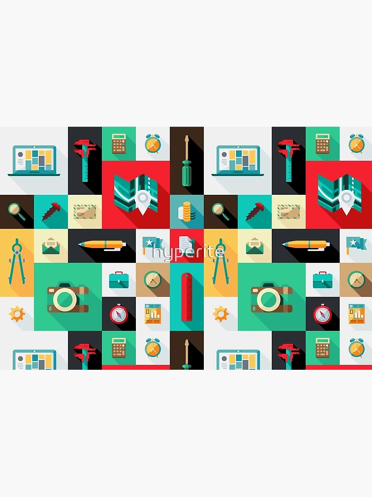 Thumbnail 4 of 4, Zipper Pouch, Workaholic - Icon Pattern designed and sold by hyperite.