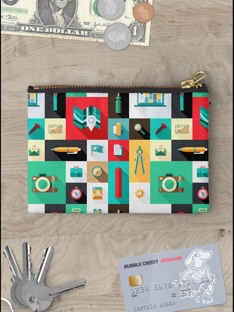 Thumbnail 3 of 4, Zipper Pouch, Workaholic - Icon Pattern designed and sold by hyperite.