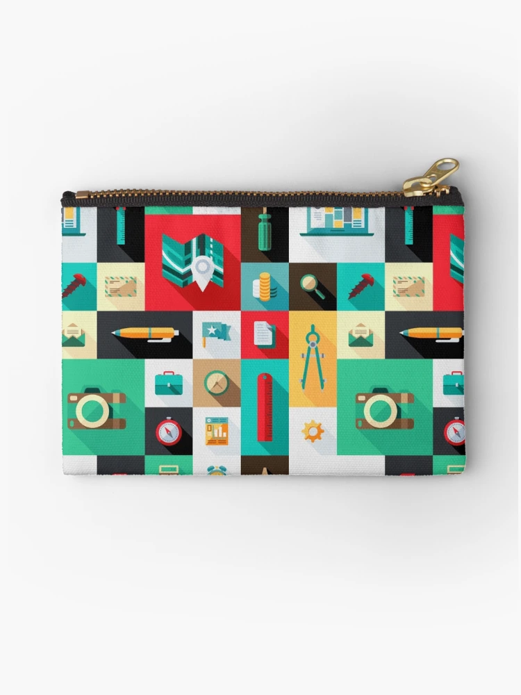 Thumbnail 1 of 4, Zipper Pouch, Workaholic - Icon Pattern designed and sold by hyperite.