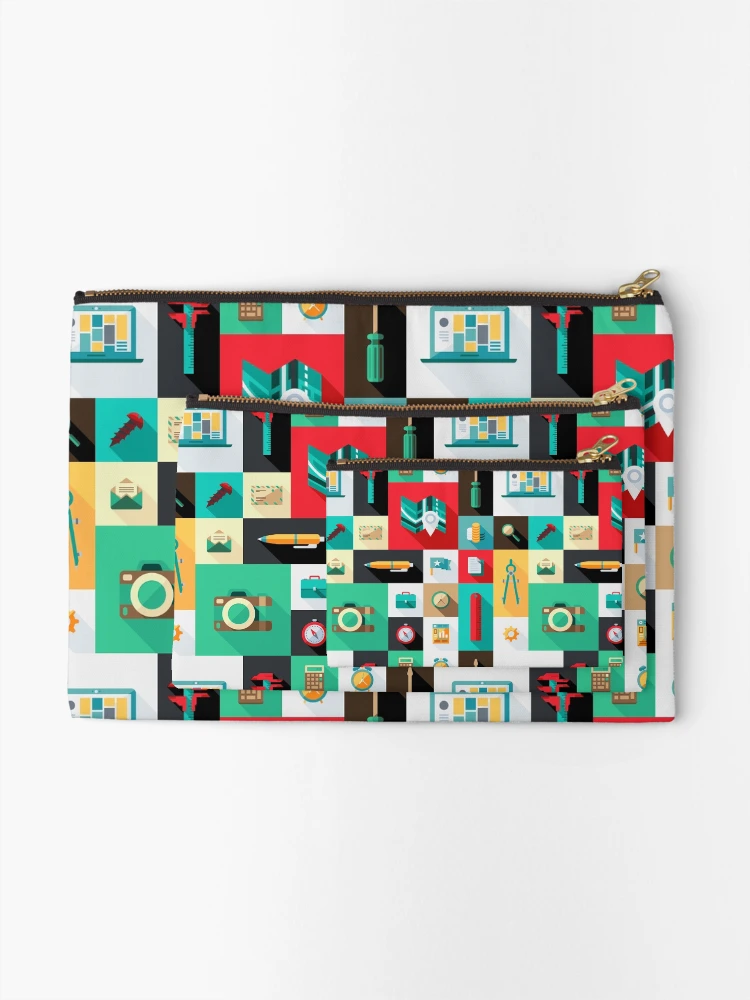 Thumbnail 2 of 4, Zipper Pouch, Workaholic - Icon Pattern designed and sold by hyperite.