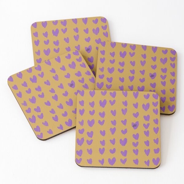 Item preview, Lucky Mustard Purple Heart Pattern designed and sold by Lucky Sock Club.