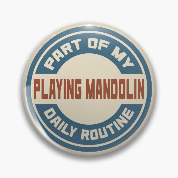 Item preview, Playing Mandolin – Part of My Daily Routine Retro Logo designed and sold by MOCOPOCO.