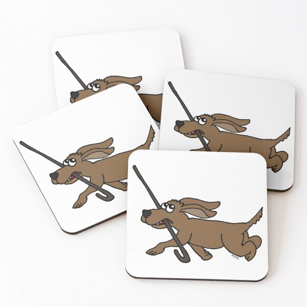 Item preview, Happy Helper – Funny Dog Running with Cane designed and sold by MyxaART.